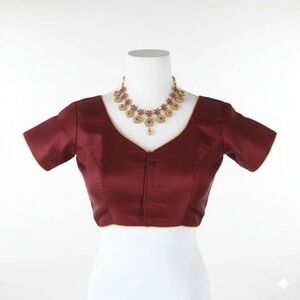 New silk blend saree / lehenga blouse in maroon